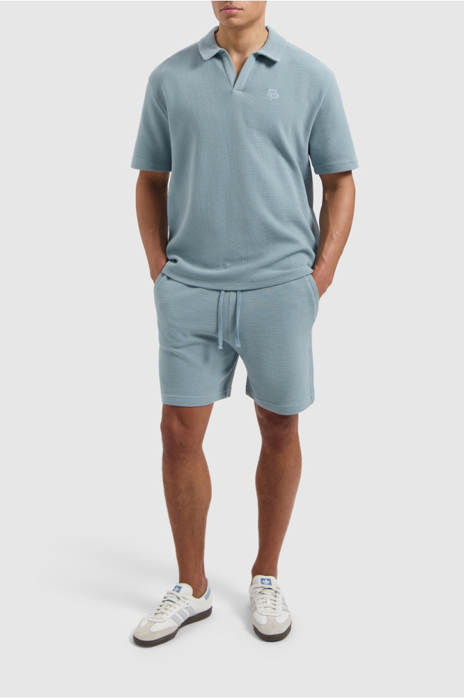 GESTRUCTUREERDE POLO 25010123 93 BLUE GREY